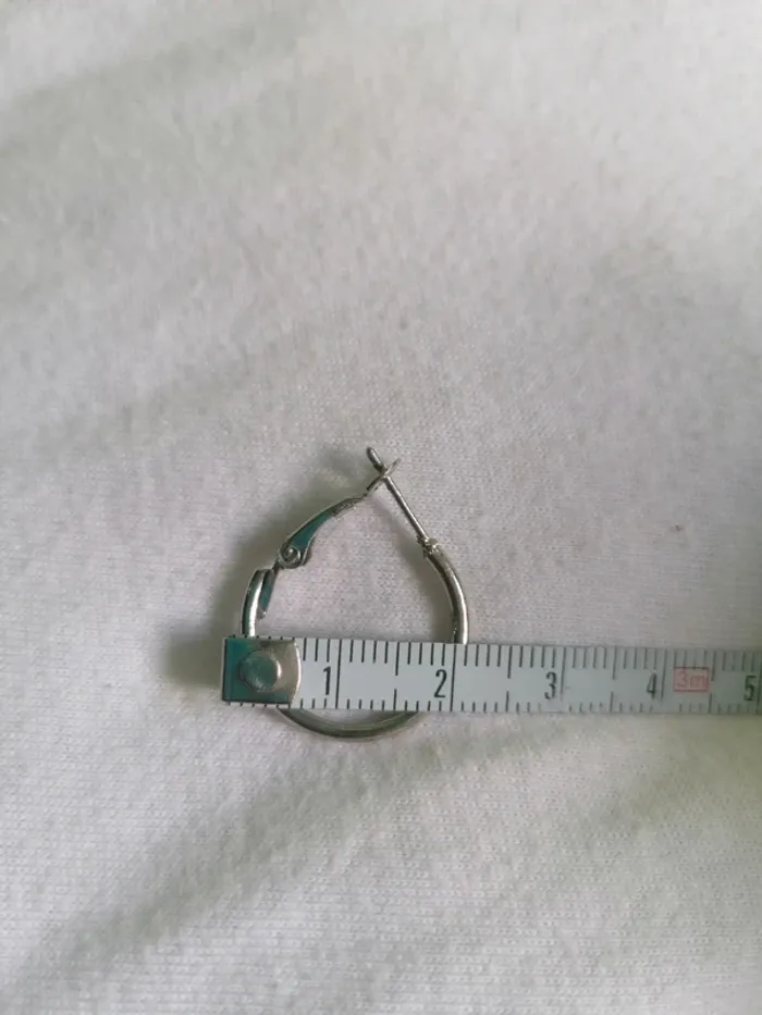 Boucle d'oreille petit anneaux / créole argent - photo numéro 3
