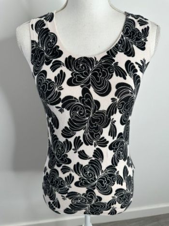 Débardeur à fleurs baroques rose poudré et noir H&M T36 S