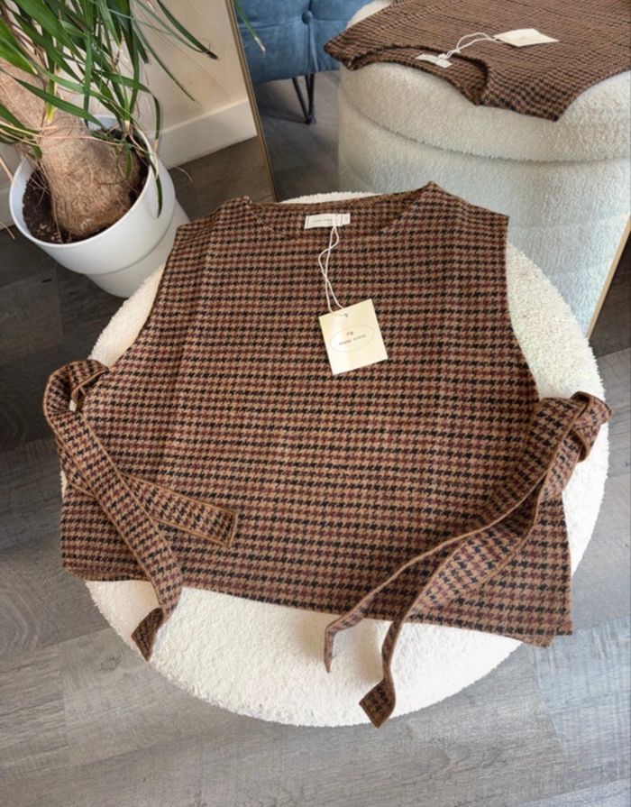 Top sans manches à nouer en laine taille S/M/L - photo numéro 4