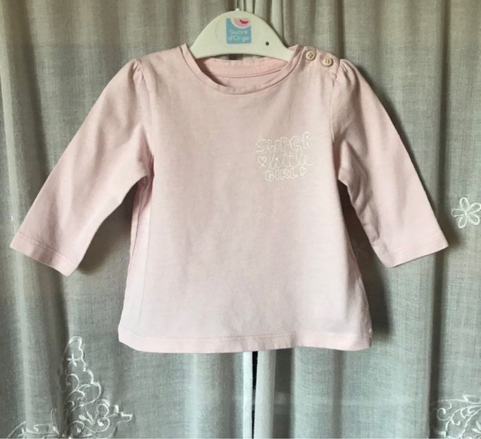 T-shirt rose super little girl 3 mois Vert Baudet