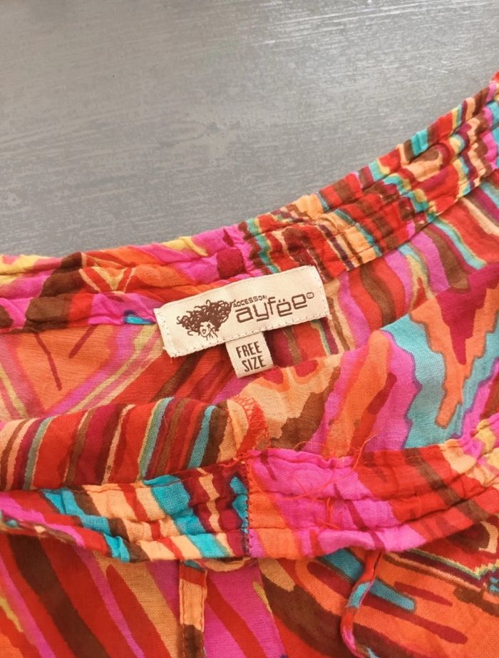 Pantalon à Jambes Larges Femme Léger Coloré Imprimé en Coton | Look Hippie, Bohème & Estival 💐🌞 - photo numéro 4