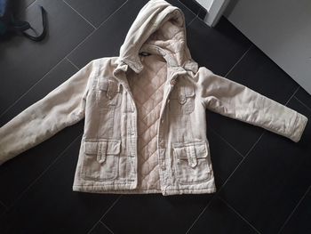 Manteau côtelé beige état neuf