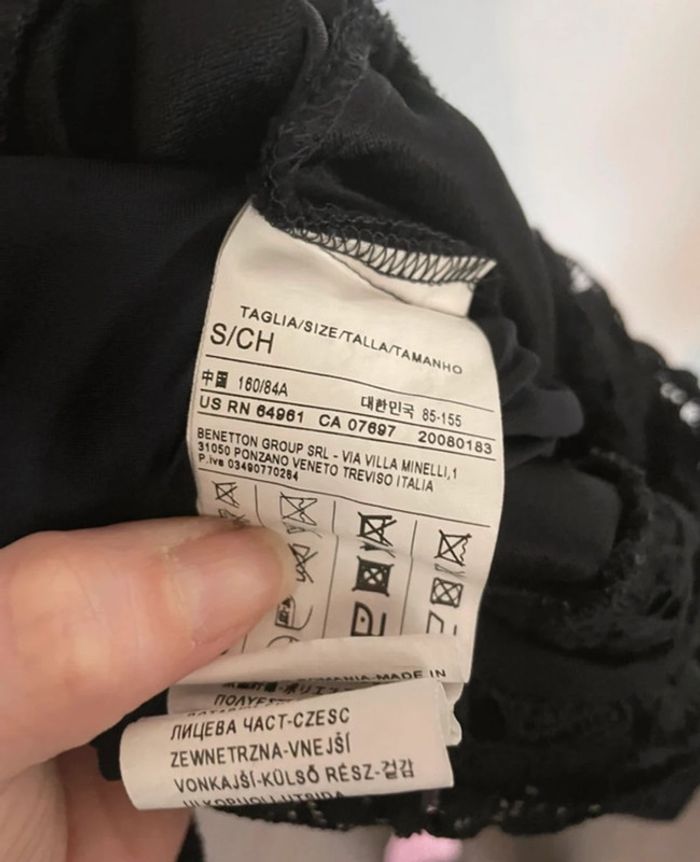 Élégante robe noire manches longues - Taille S Stile Benetton - photo numéro 4