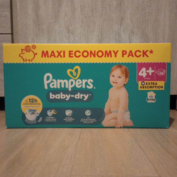 Pampers baby dry taille 4+(98 couches)