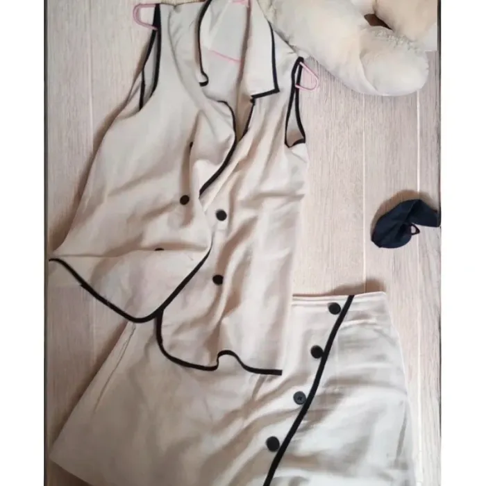 Ensemble jupe + blazer sans manches blanc crème 🤍 style old money chic / minimaliste tendance 2025 - photo numéro 4