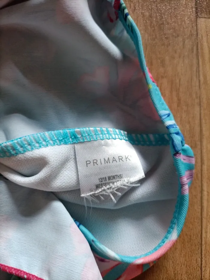 Maillot de bain 1 pièce Primark 12 18 mois bleu turquoise fleurs - photo numéro 5