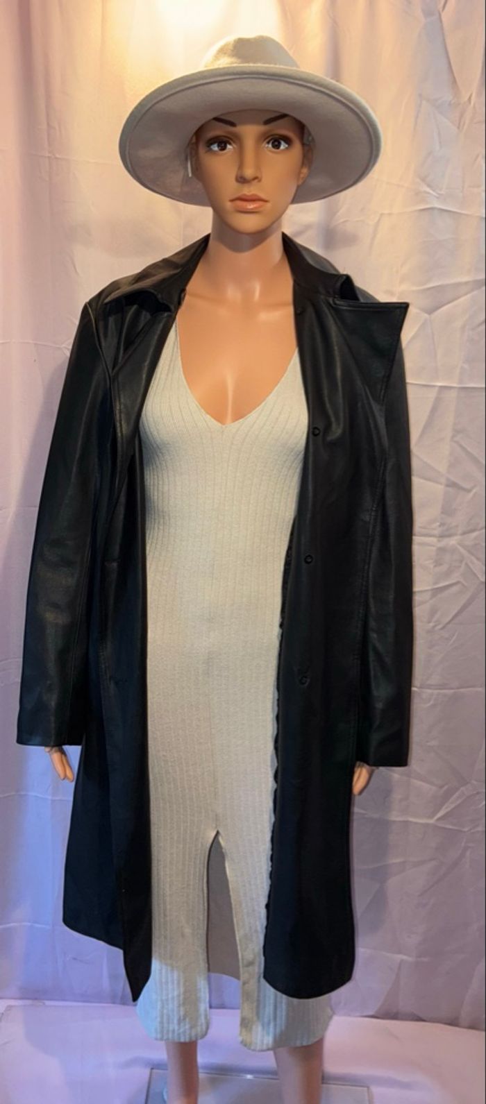 Manteau Long Noir Sinéquanone - Style Trench Coat Élégant !