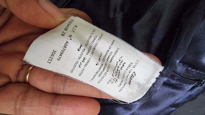 Blouson en cuir bleu marine marque Etam taille 38 - photo numéro 6