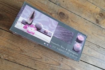 Ensemble vase et photophore sur support en ardoise