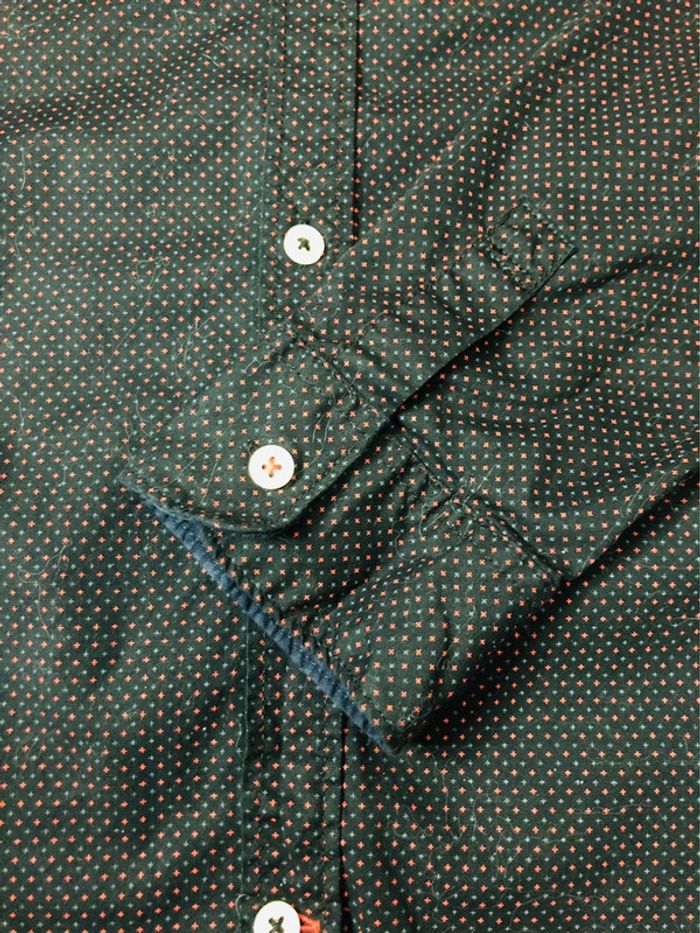 Chemise noire petits motifs rouge marine Tom Tailor black small red navy stars pattern shirt - photo numéro 6