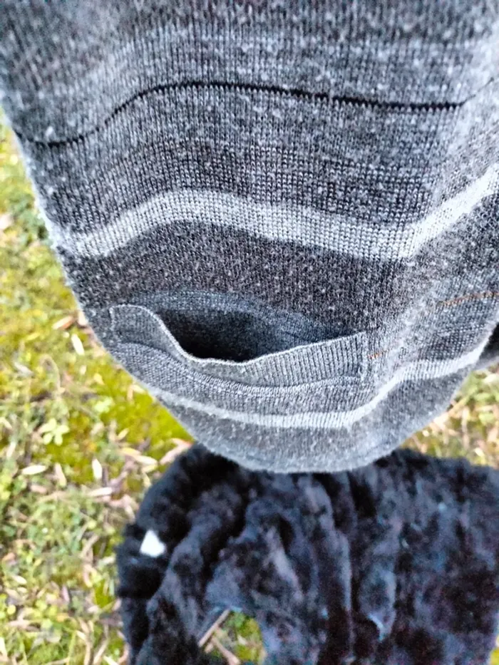 Cardigan homme gris avec rayure taille xl - photo numéro 3