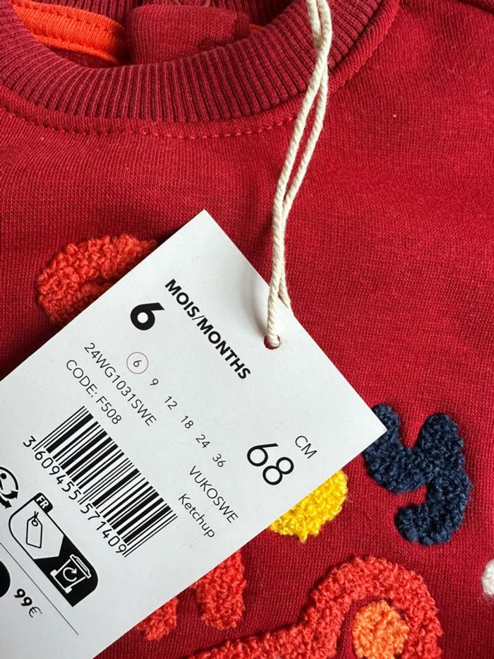Pull rouge du pareil au même taille 6 mois - photo numéro 3