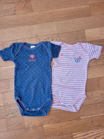 Lot de 2 bodies absorba bébé fille 12 mois - excellent état