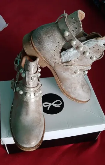 Bottines mi saison dorées