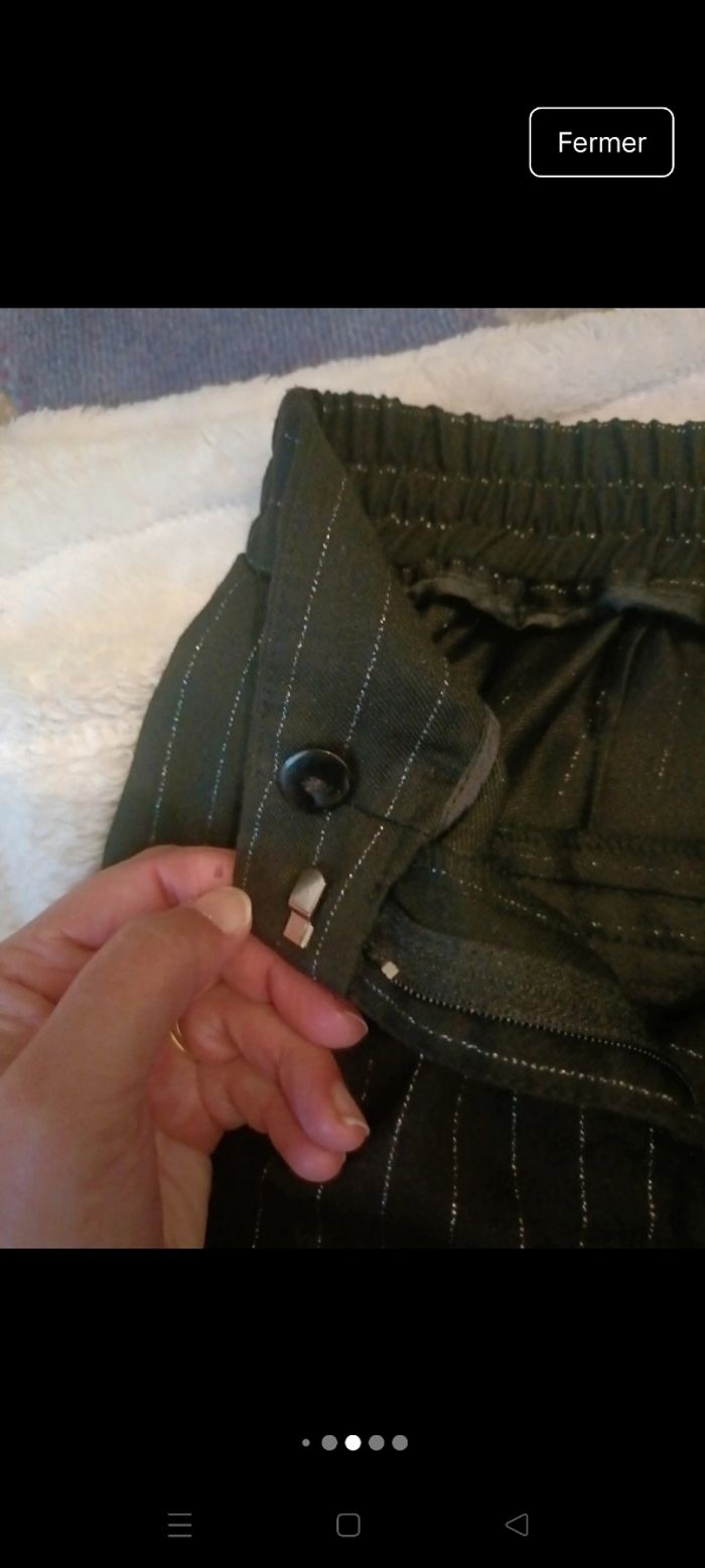 Pantalon droit fluide noir Etam taille 34 - photo numéro 4