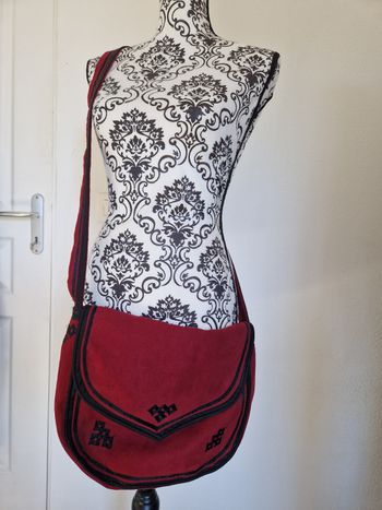 Sac  à main tissu bordeaux