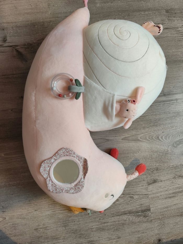 Escargot d'éveil en tissu, monde rose multicolore