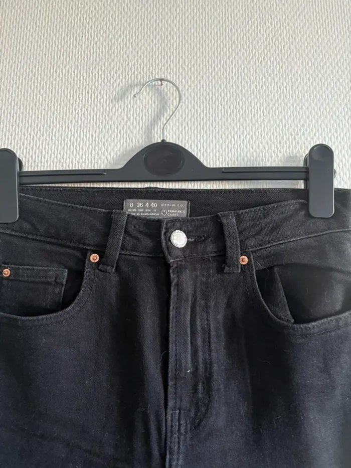 Jean mom noir taille haute - photo numéro 2