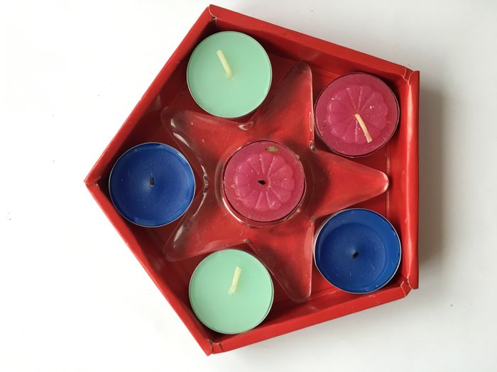 Coffret de 6 bougies et son support