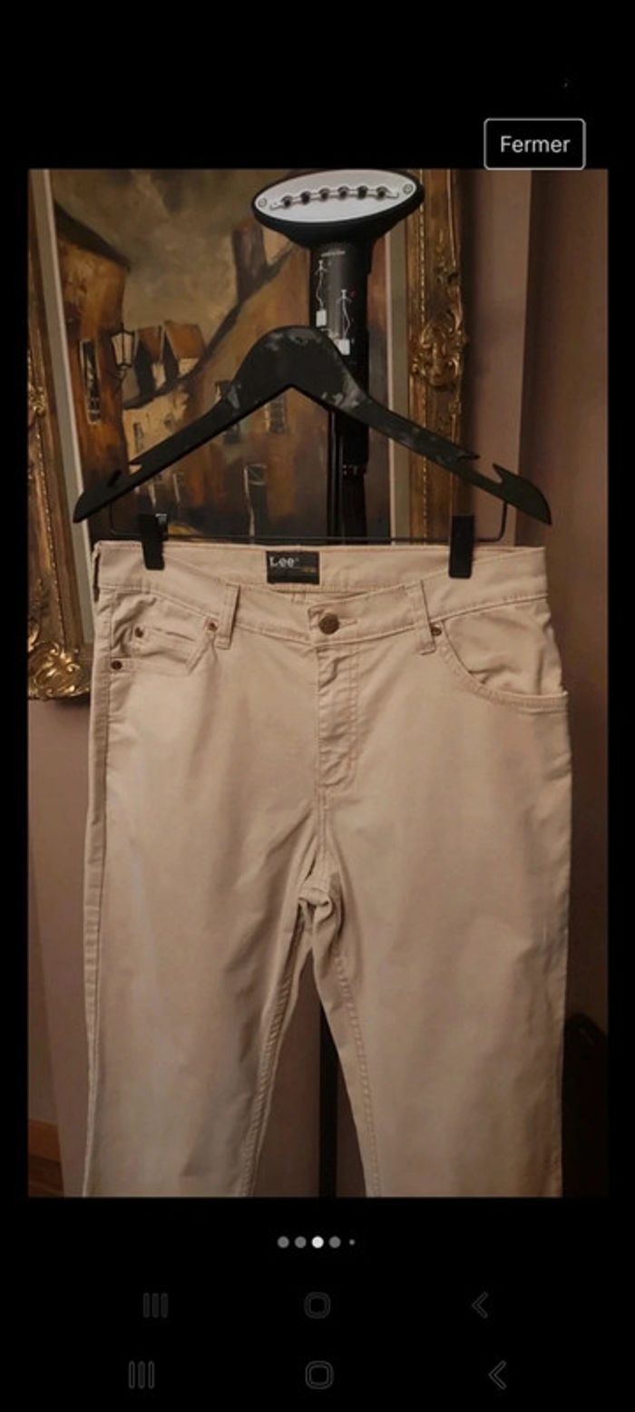 Pantalon coupe jeans beige Homme Lee W30 L34