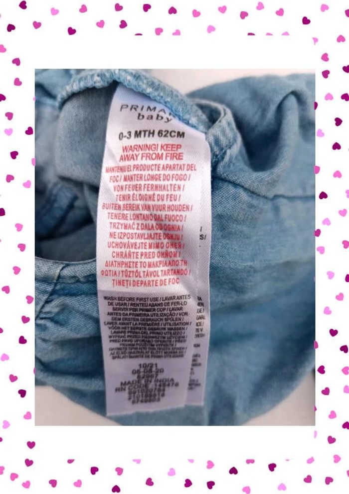 Salopette-short en jean 3 mois Primark - photo numéro 3