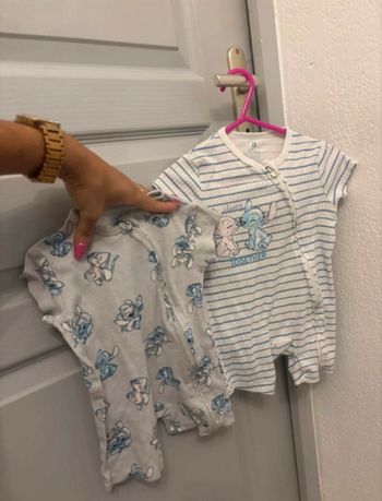 2 barboteuses Disney baby stitch 3 mois