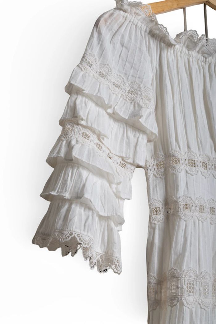 Robe blanche broderie anglaise et dentelle bohème Zimmermann Taille 36 - photo numéro 6