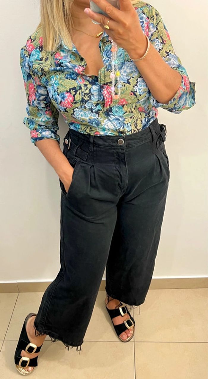 💙Chemise imprimée fleurs multicolores stradivarius Taille L - photo numéro 2