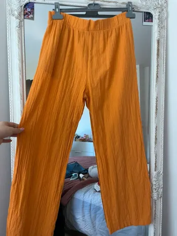 pantalon orange fluide