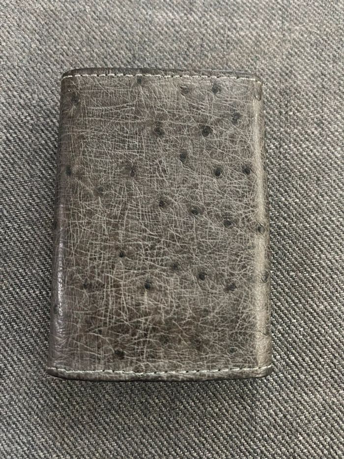 Portefeuille gris - cuir d’autruche - photo numéro 7