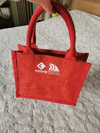Petit sac cabas rouge en toile de jute Westford Mill
