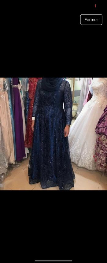 Robe de soirée a paillettes bleu