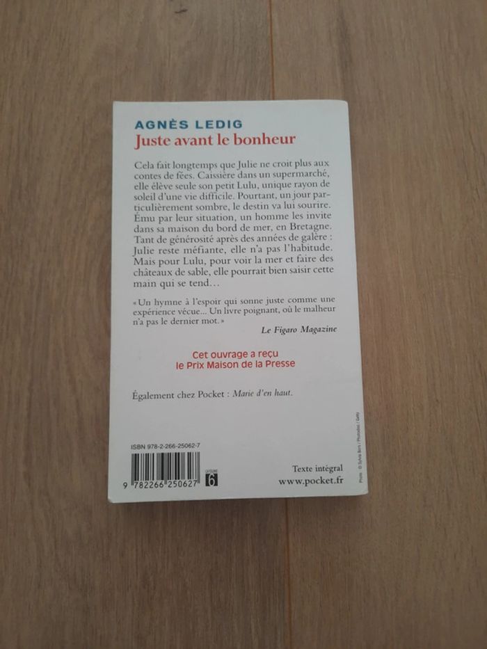 Livre juste avant le bonheur de Agnès Ledig - photo numéro 2