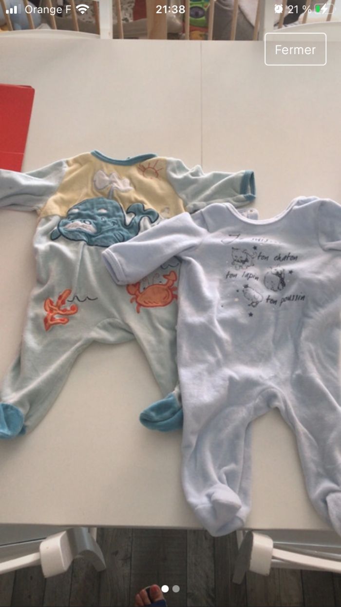 Lot de 2 pyjamas 6 mois - photo numéro 1