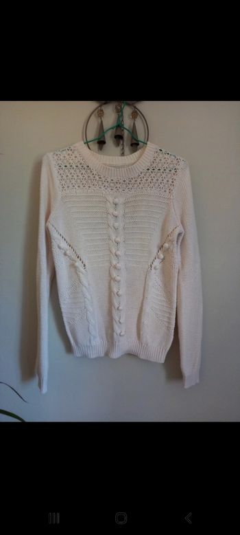 Pull détail dentelle en lainage