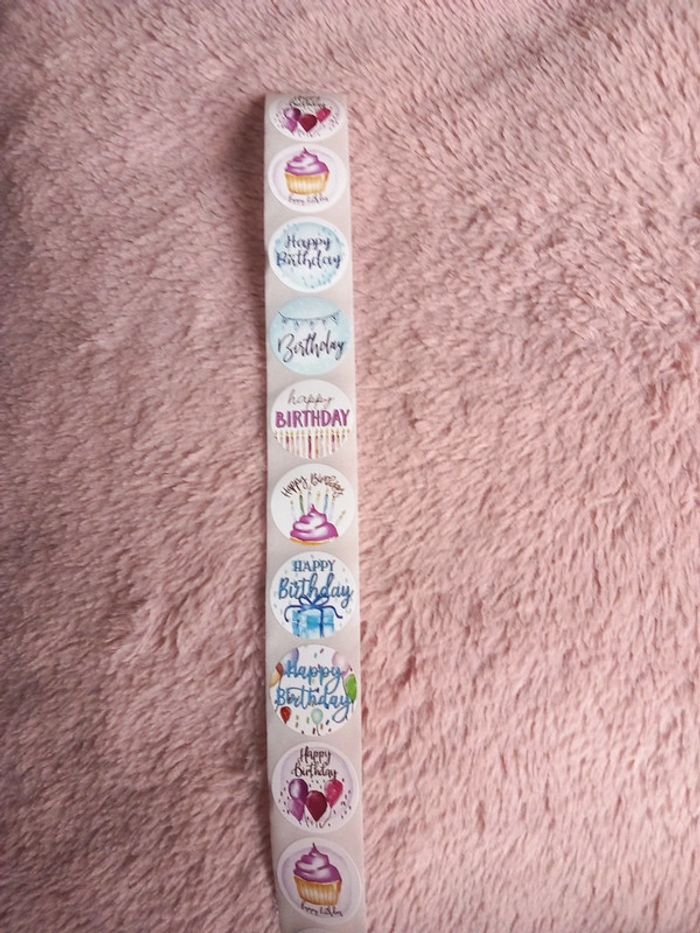 24 autocollants happy birthay