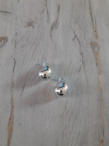 Boucles d'oreilles gouttes d'eau argentées