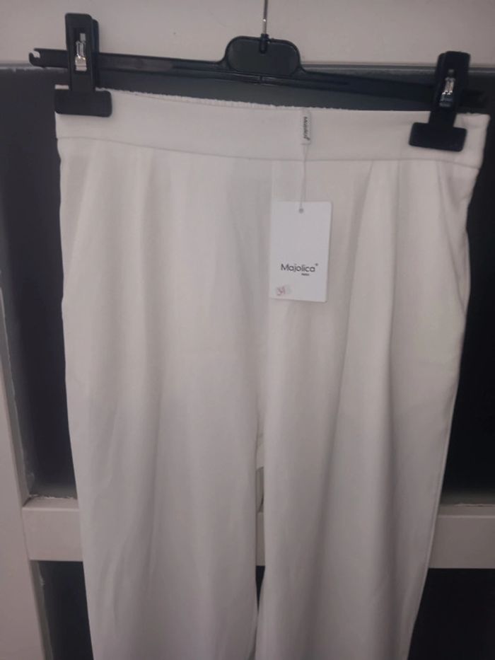 Pantalon blanc Majolica neuf taille S - photo numéro 3