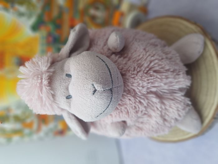 Peluche mouton rose boule tout doux à câliner - photo numéro 6