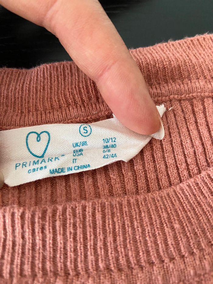 Pull rose manche 3/4 bouffantes / Taille S - photo numéro 5