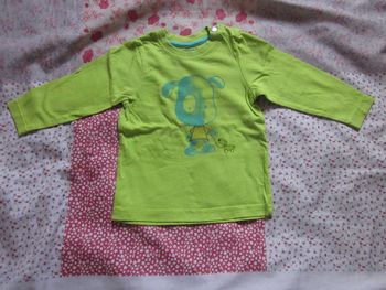 T-Shirt manches longues vert 6 mois