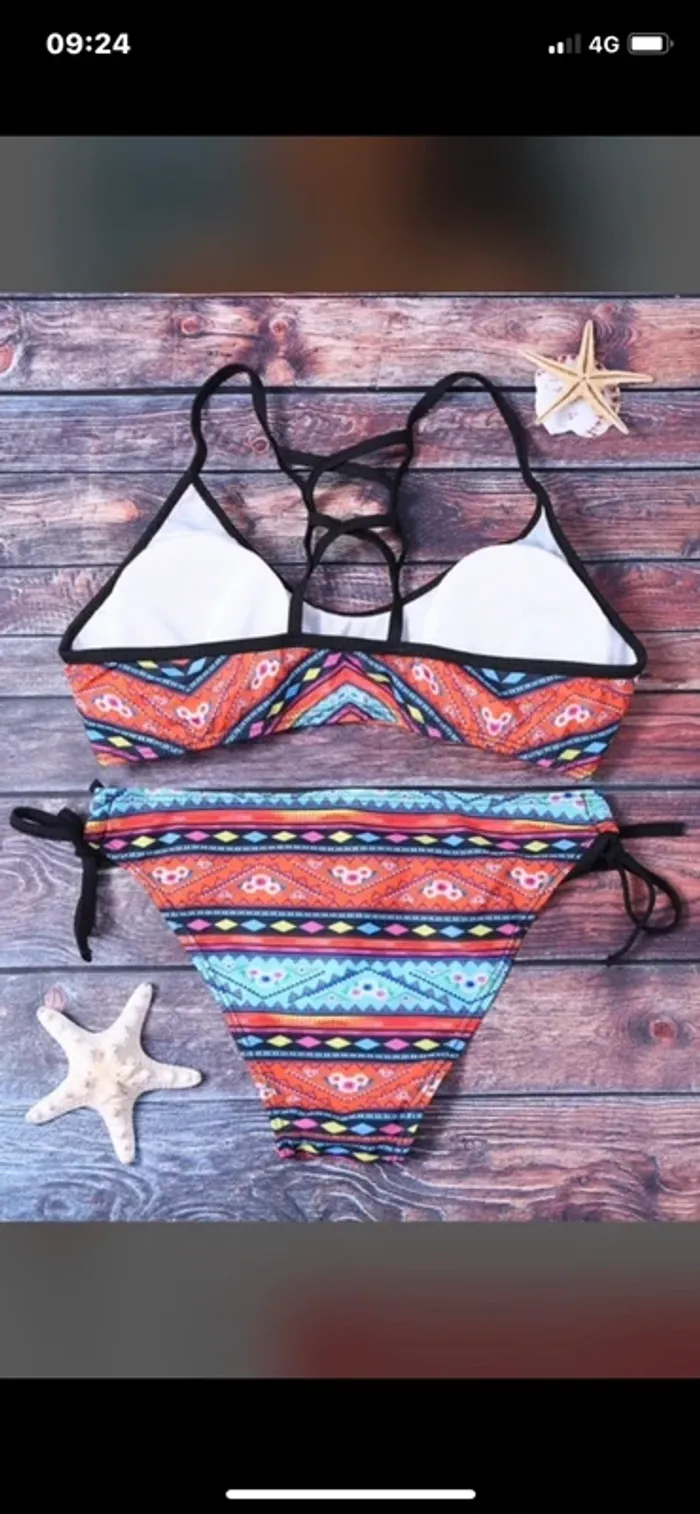maillot de bain 2 pièces bikini bohémien taille L voir mesure Rosegal neuf - photo numéro 2