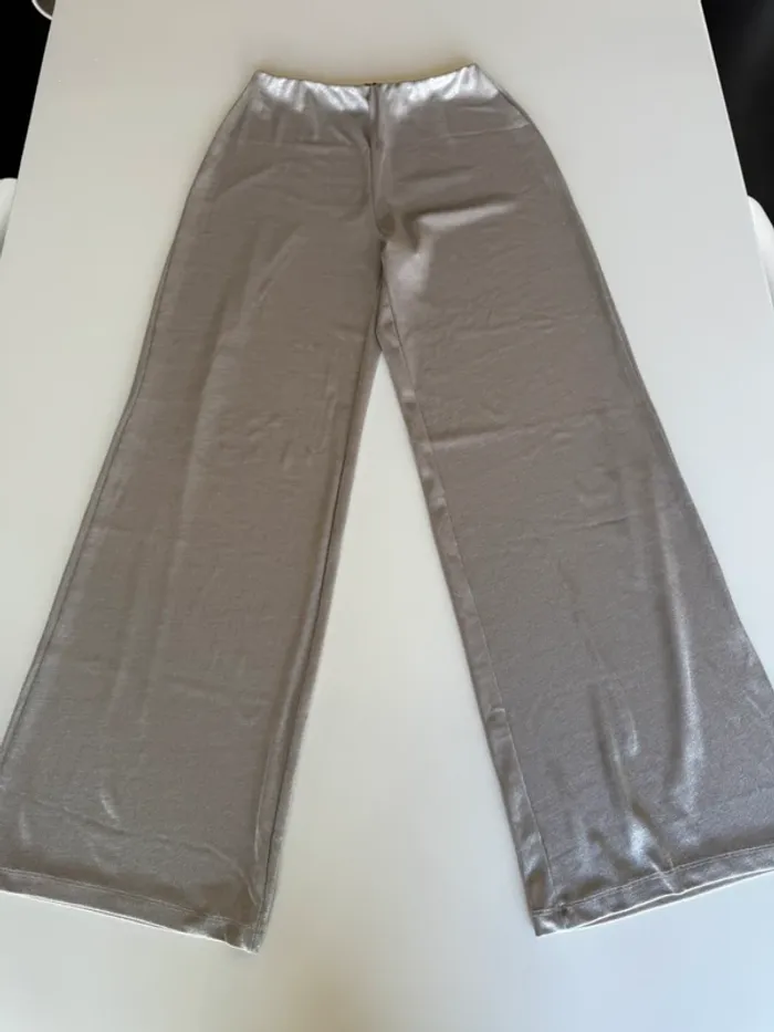 Pantalon fluide argenté Zara