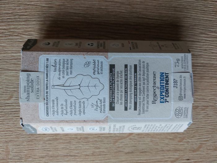 Shampooing solide Respectueuse extra-doux bio 75g - photo numéro 2