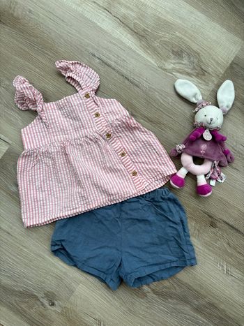Ensemble blouse + short taille 24 mois