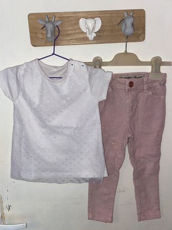 Ensemble pantalon et t-shirt, 18-24 mois, Denim Co/Sans marque.