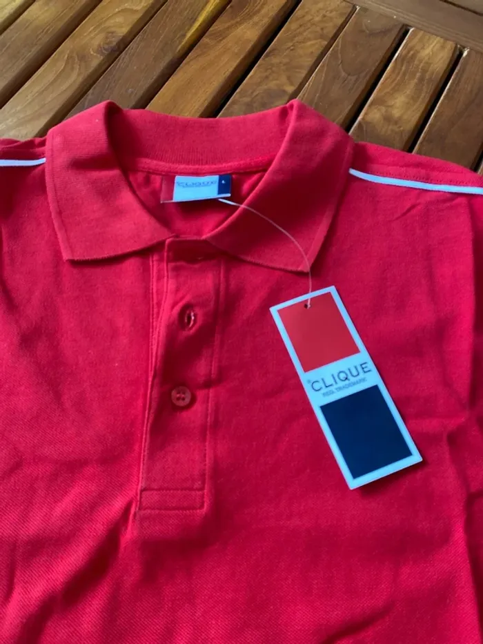 Polo maille piquée rouge coupe mixte L - photo numéro 2
