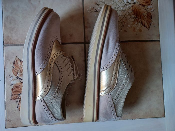 Derbies habillés beige et doré 37 - photo numéro 7