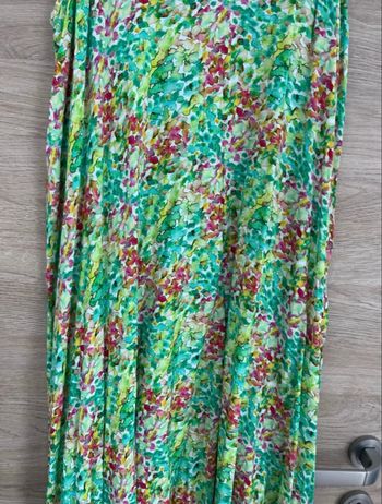 Robe longue  vert fleurie 