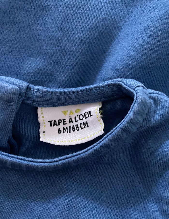 Tee-shirt manches longues imprimé fleurs avec pétales brodés taille 6 mois - photo numéro 5